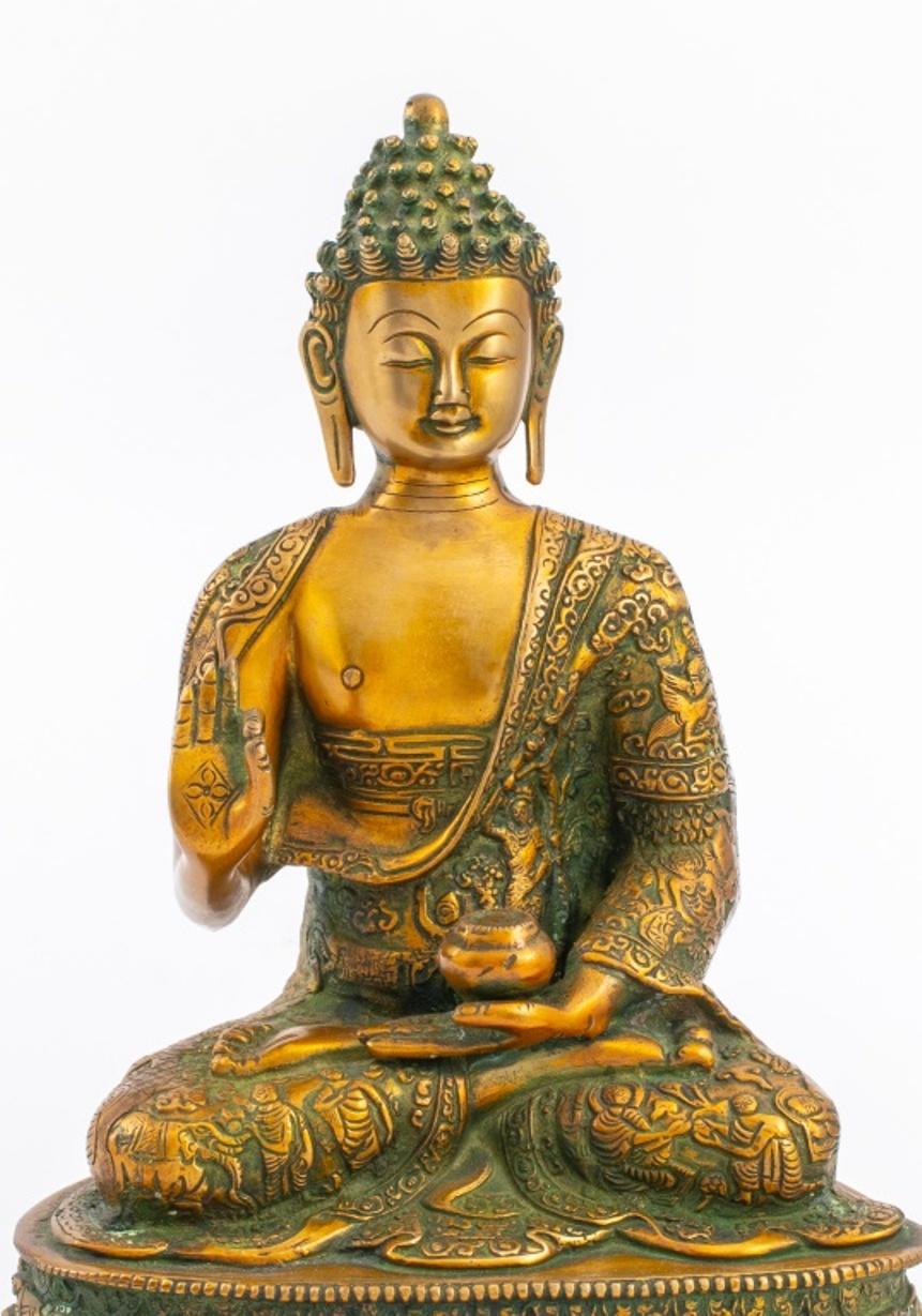 Brass Indian Gilt Metal Buddha Statue