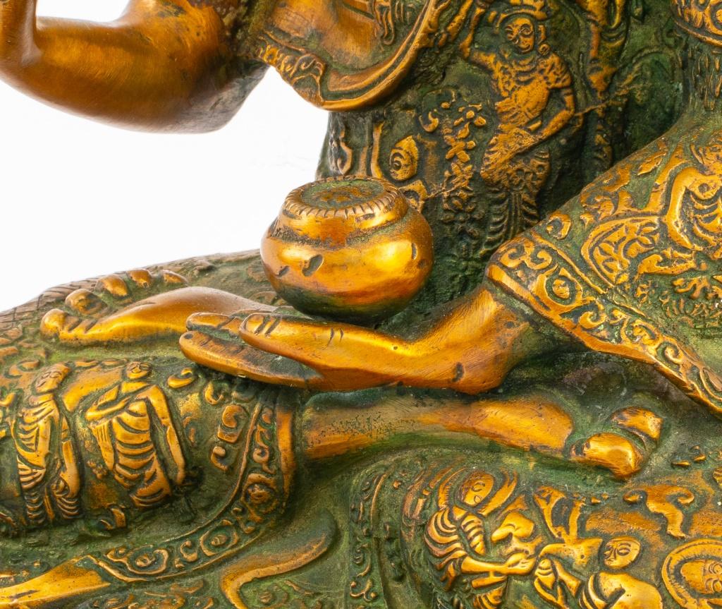 Indian Gilt Metal Buddha Statue 3