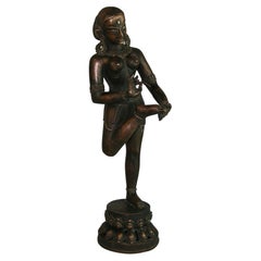 Indian Goddess Brass Sculpture 1930's