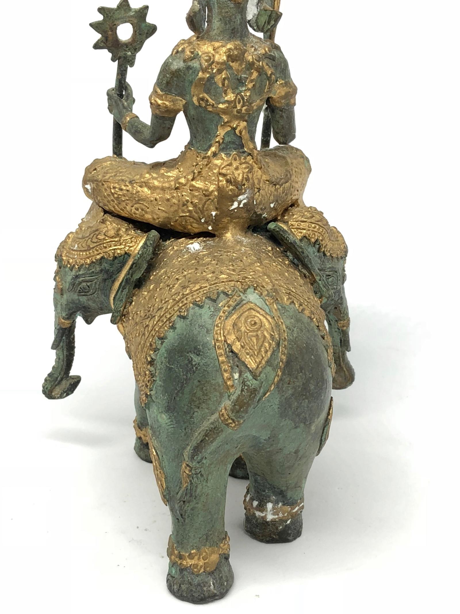 20th Century Indian Godhead Ridding Elephant Sculpture Statue Vintage, 1950s