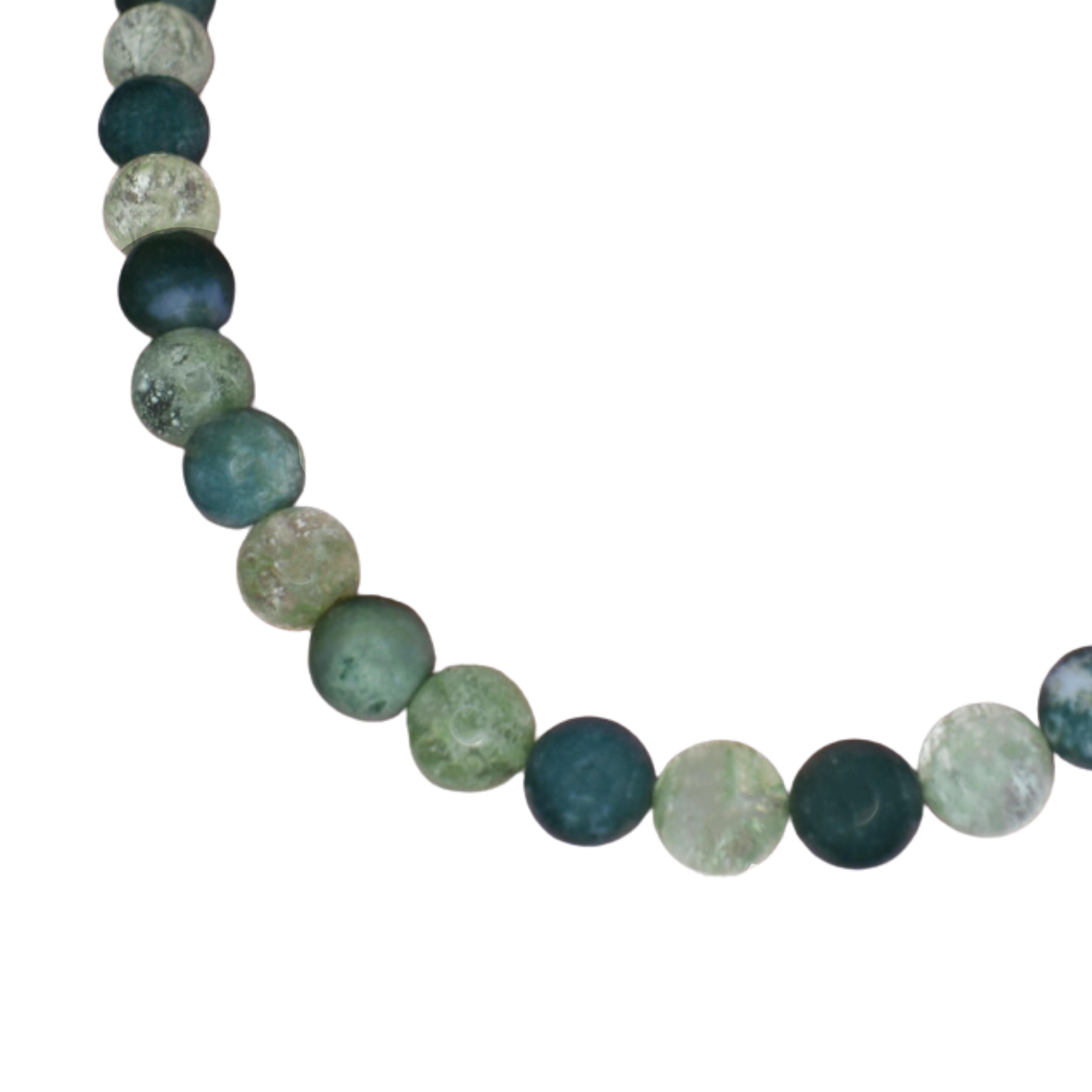 Add a touch of natural elegance to your jewelry collection with this stunning Green Agate Beaded Necklace and a 14k Gold Clasp. Crafted from smooth, polished green agate stones, this necklace showcases a rich, earthy color that makes it a perfect