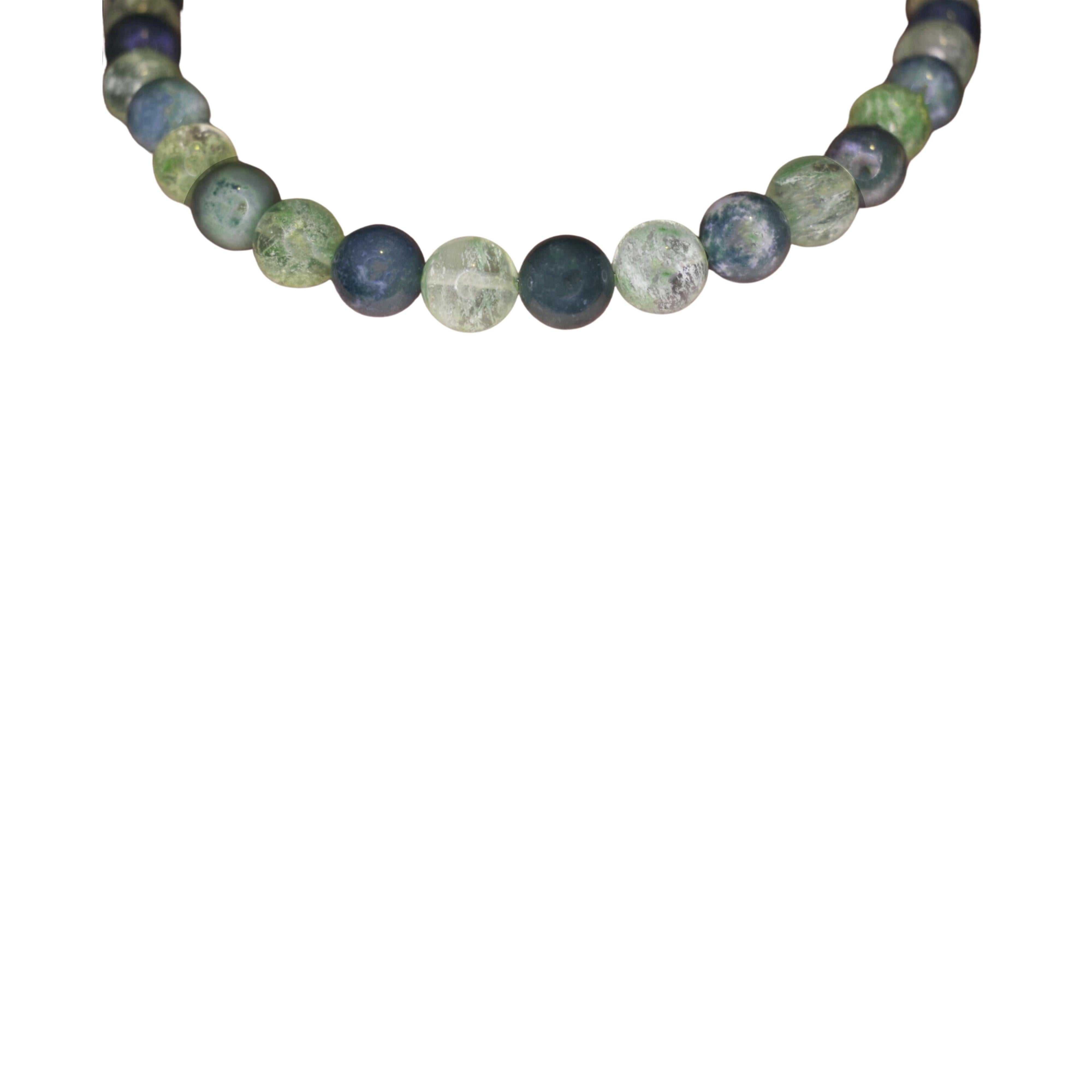 Modern Indian Green Agate 14k Gold Beaded Necklace For Sale
