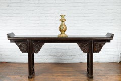 Indian Green and Gold Acanthus Carved Finial Drilled to Be Made into a Lamp