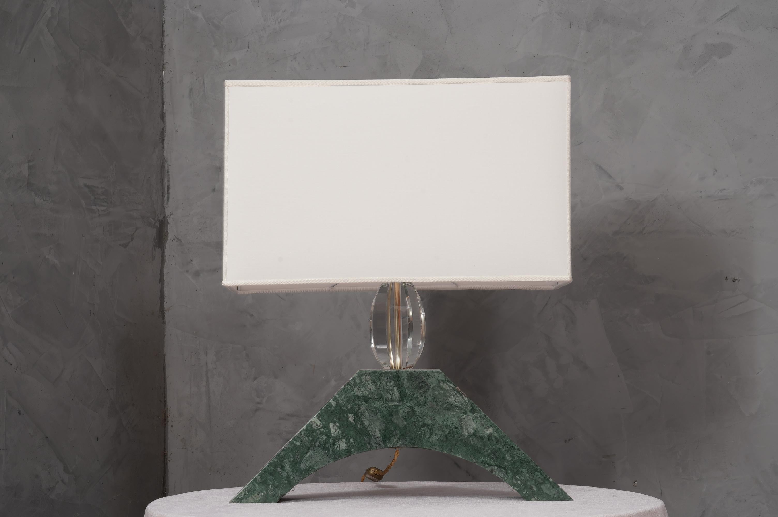 Italian Indian Green Marble and Murano Glass Table Lamp, 2000 For Sale