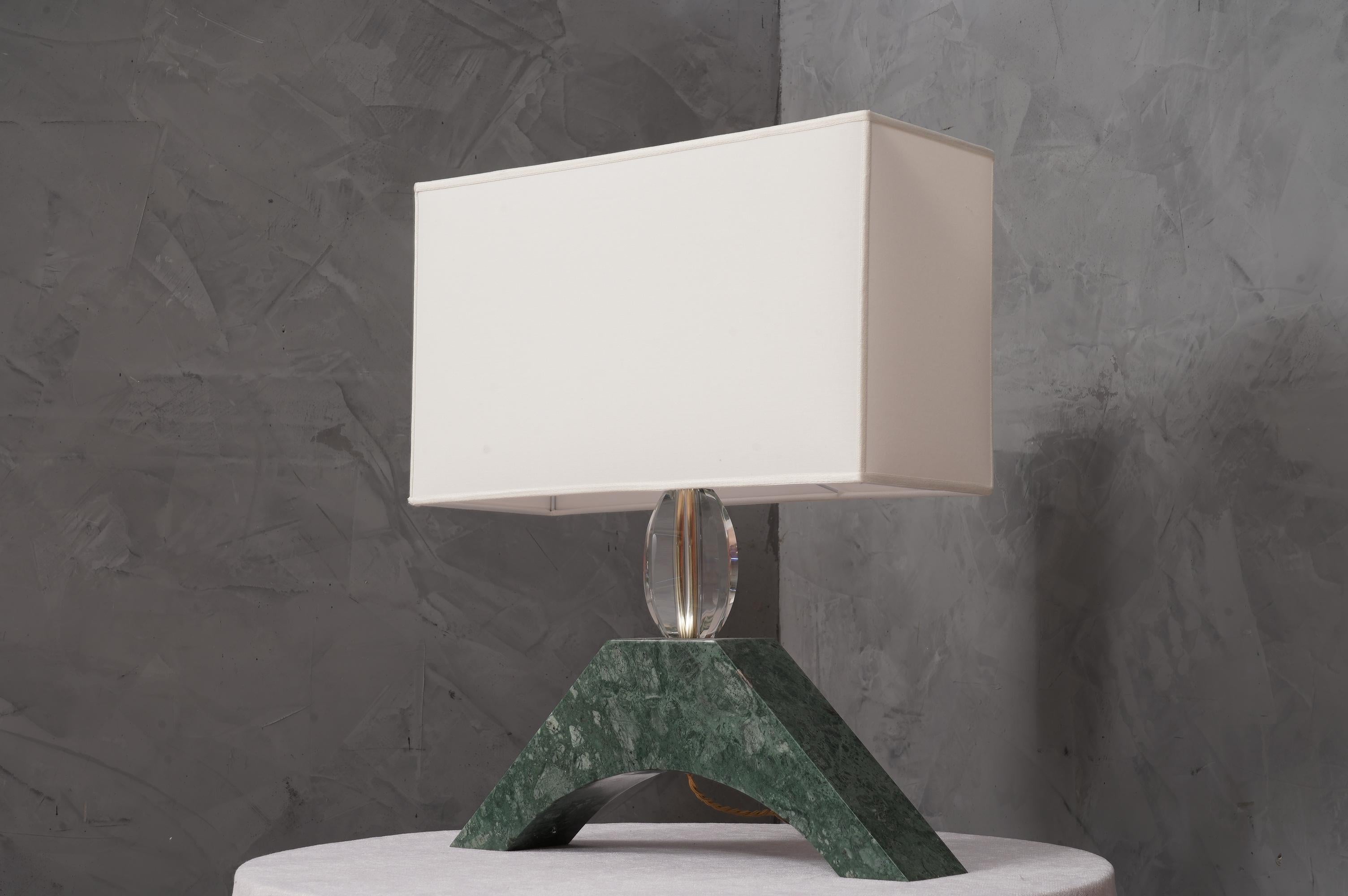 Contemporary Indian Green Marble and Murano Glass Table Lamp, 2000 For Sale