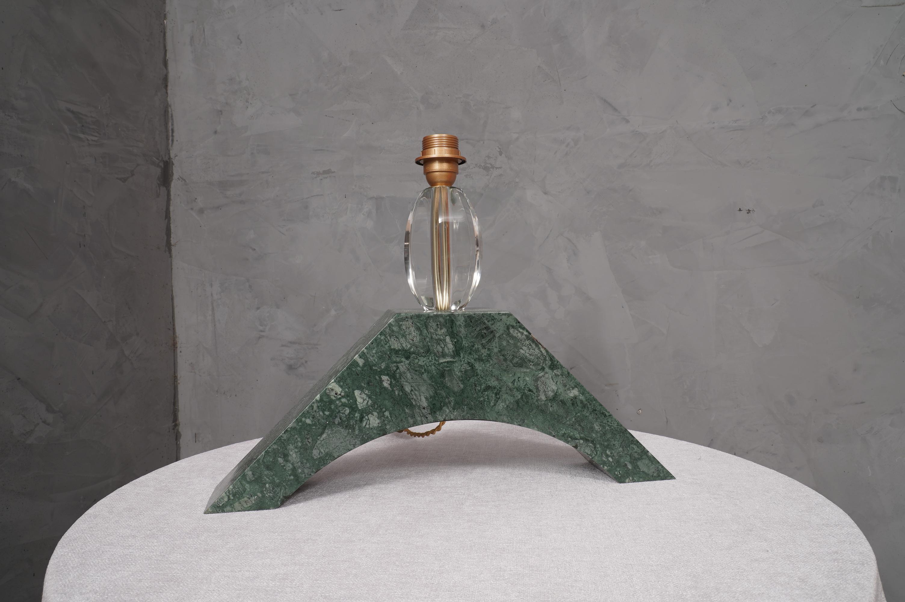 Indian Green Marble and Murano Glass Table Lamp, 2000 For Sale 2