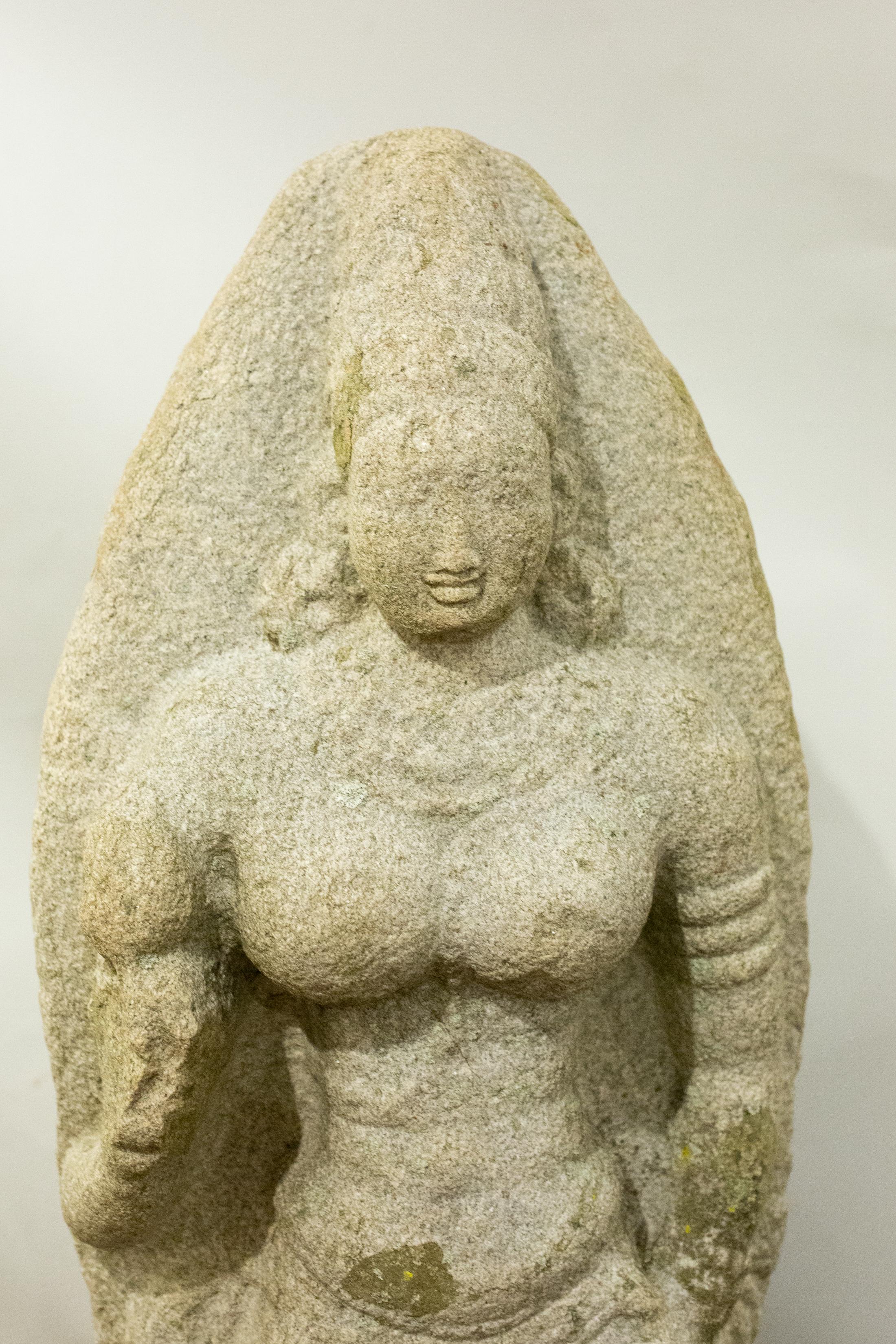 Indian grey granite figure of Bhudevi. Chola Dynasty (9th-14th centuries) sculpture of Bhudevi, Bhu translates to Earth and Devi translates to god or diety. Made in Tamil Nadu, Southern India. Set on a base. India, 9th-10th century.
Sculpture