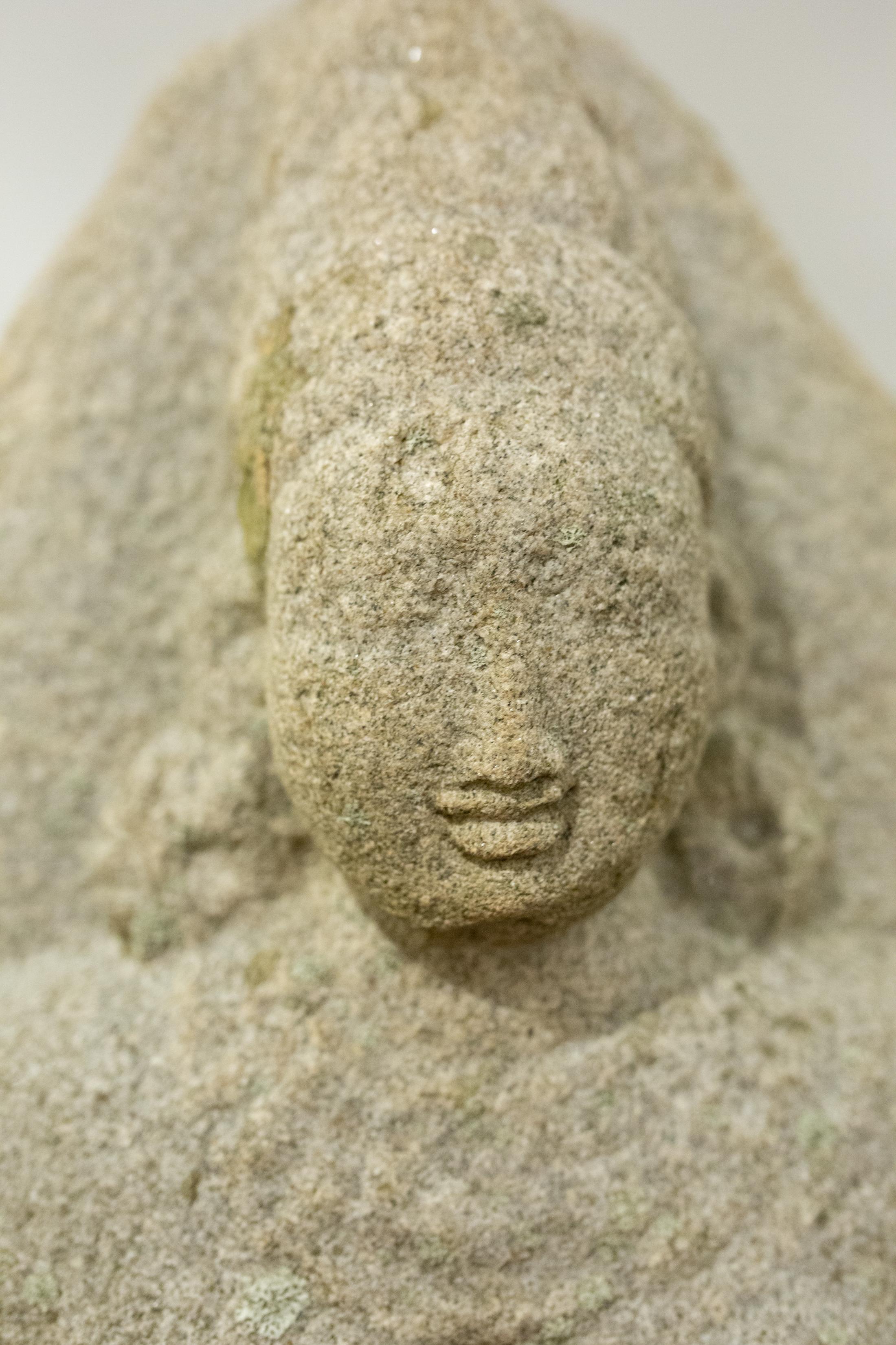 18th Century and Earlier Indian Grey Granite Figure of Bhudevi