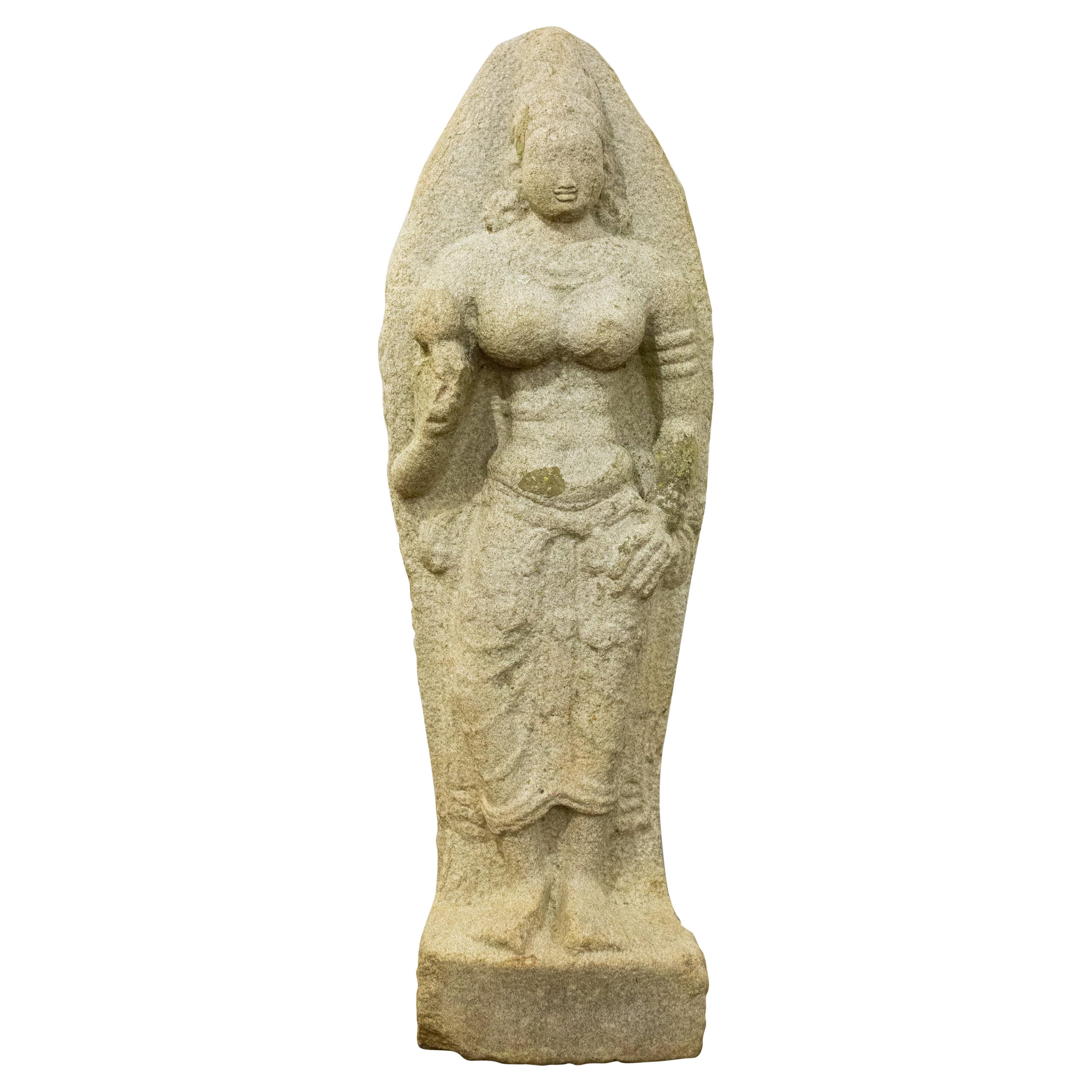 Indian Grey Granite Figure of Bhudevi