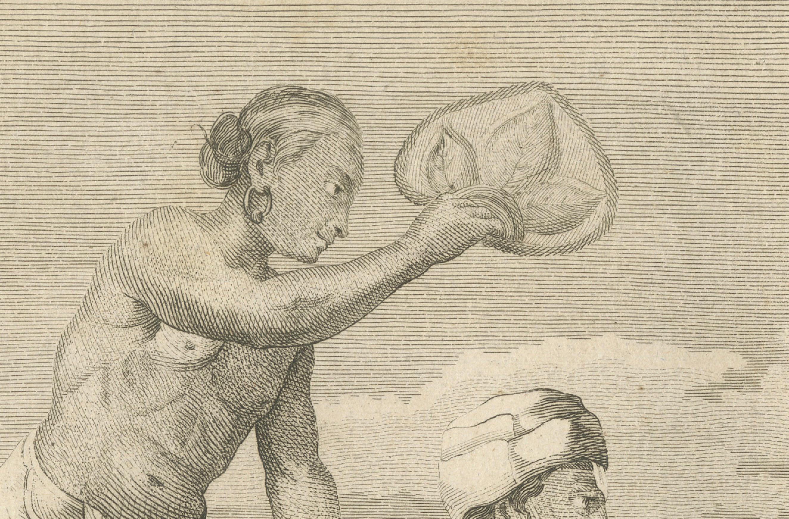 Indischer Guru unterrichtet Schüler - Sonneratstich, Epoche der Aufklärung, 1806 (Graviert) im Angebot