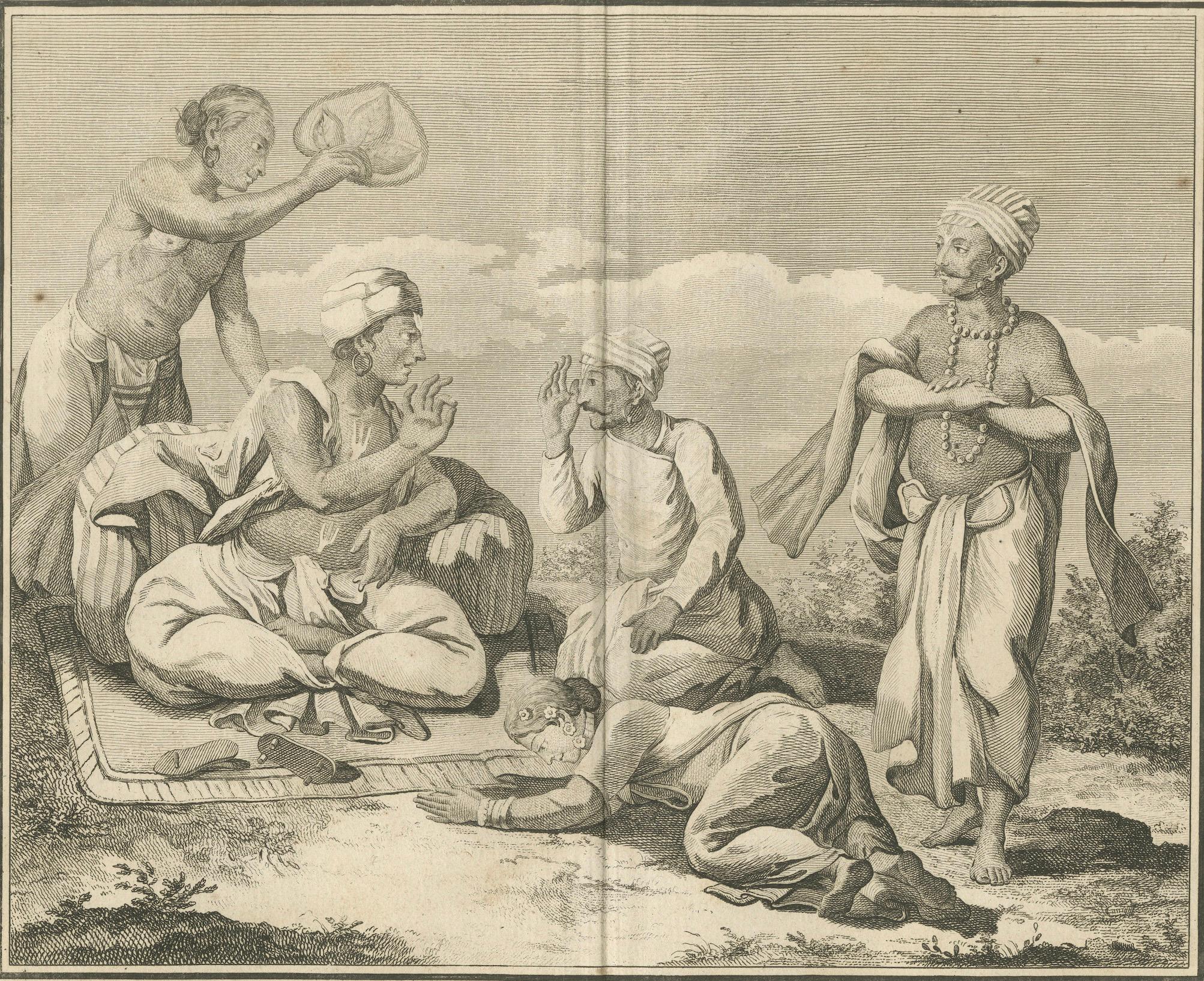 Indischer Guru unterrichtet Schüler - Sonneratstich, Epoche der Aufklärung, 1806 im Angebot 1
