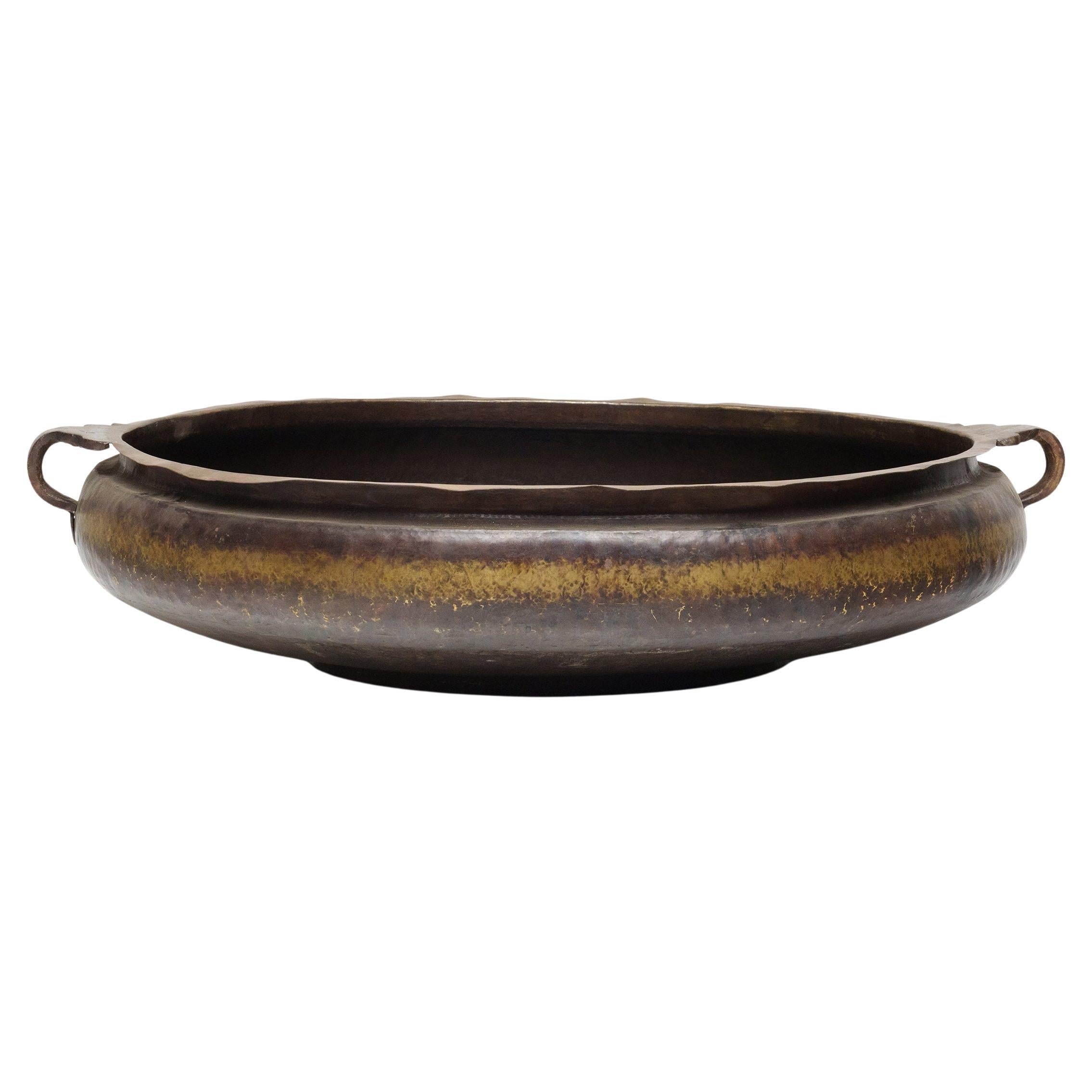 Indian Hammered Brass Urli Vessel