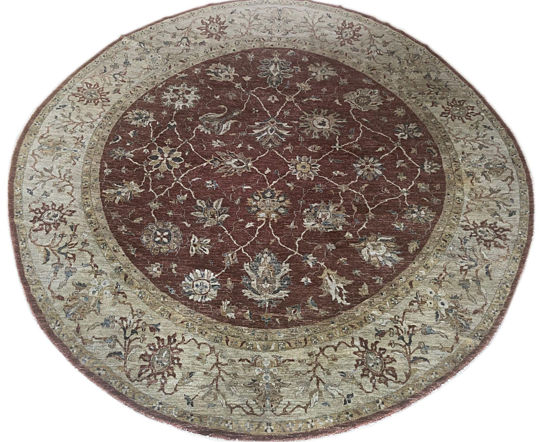 Indian Hand Knotted Rust Floral Mahal Design Rug 2