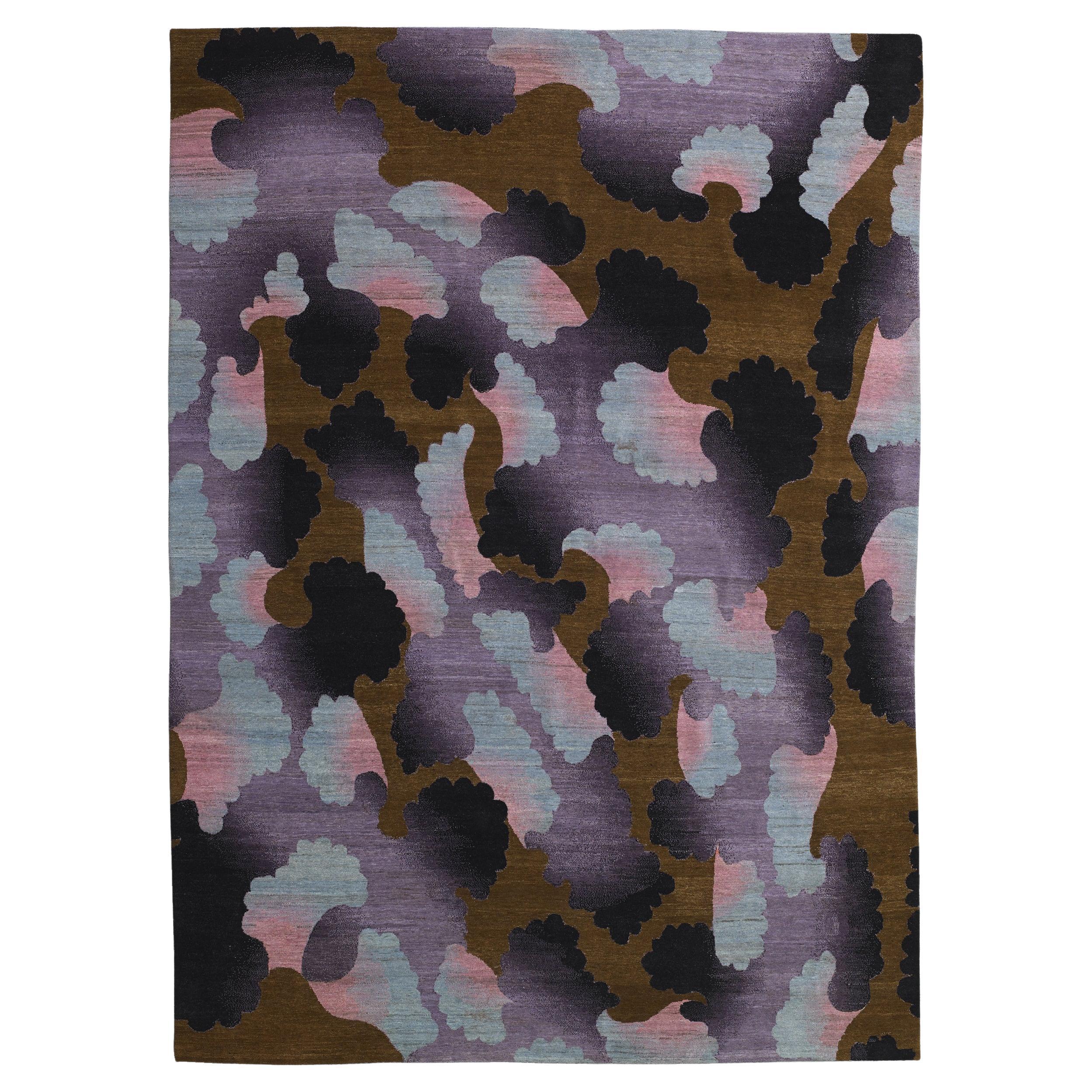 Indian Hand- Knotted Wool Rug For Sale