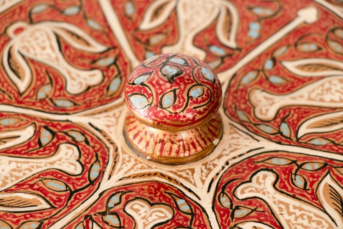 Asian Indian Hand Painted Trinket Box from Kashmir For Sale