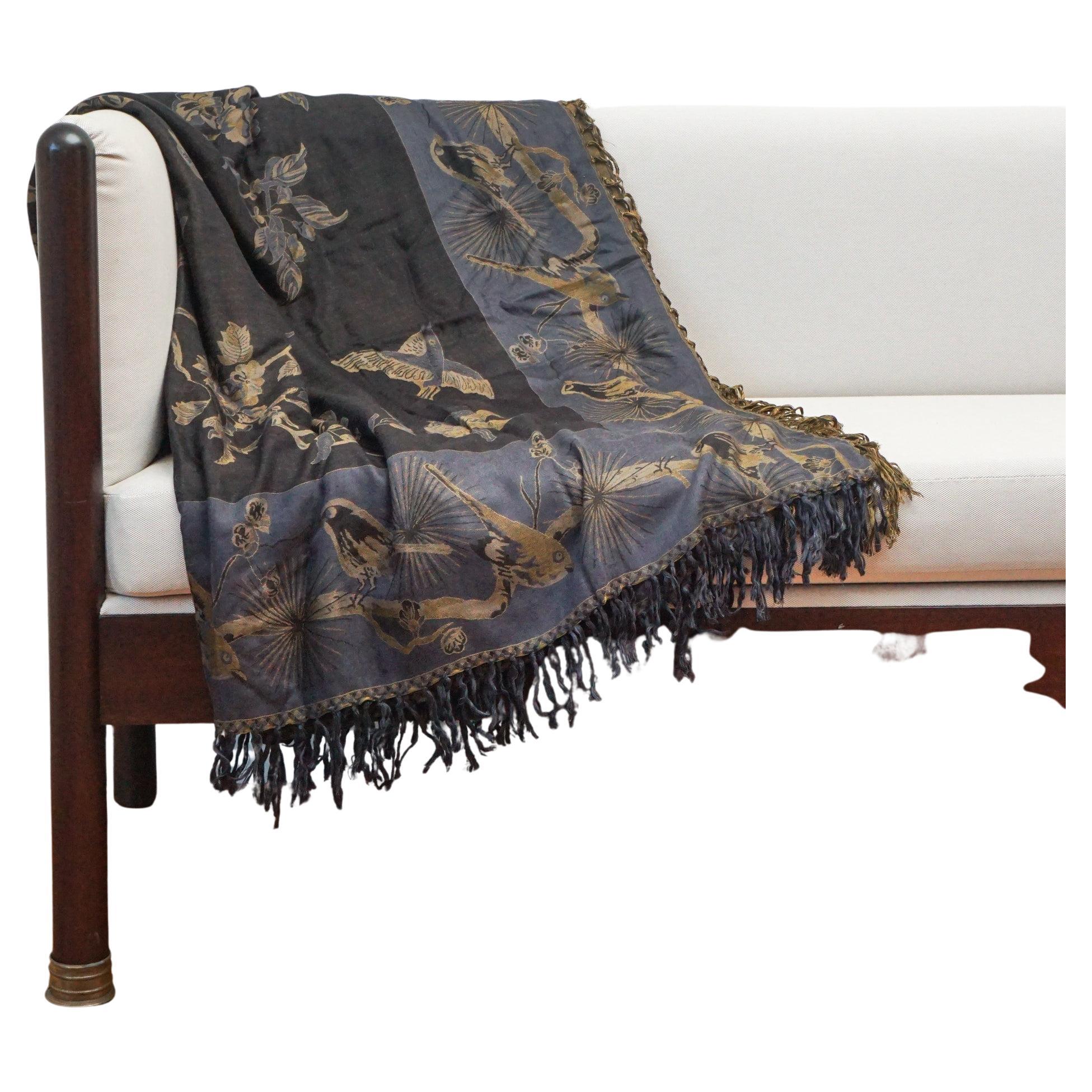 Indian Handcrafted Bedcover in Black and Charcoal Gray