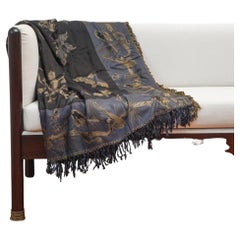Couvre-lit indien Handcraft en noir et gris anthracite
