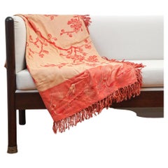 Revêtement de lit indien artisanal corail et pêche