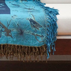 Indische handgefertigte Bettwäsche in Marineblau und Türkis