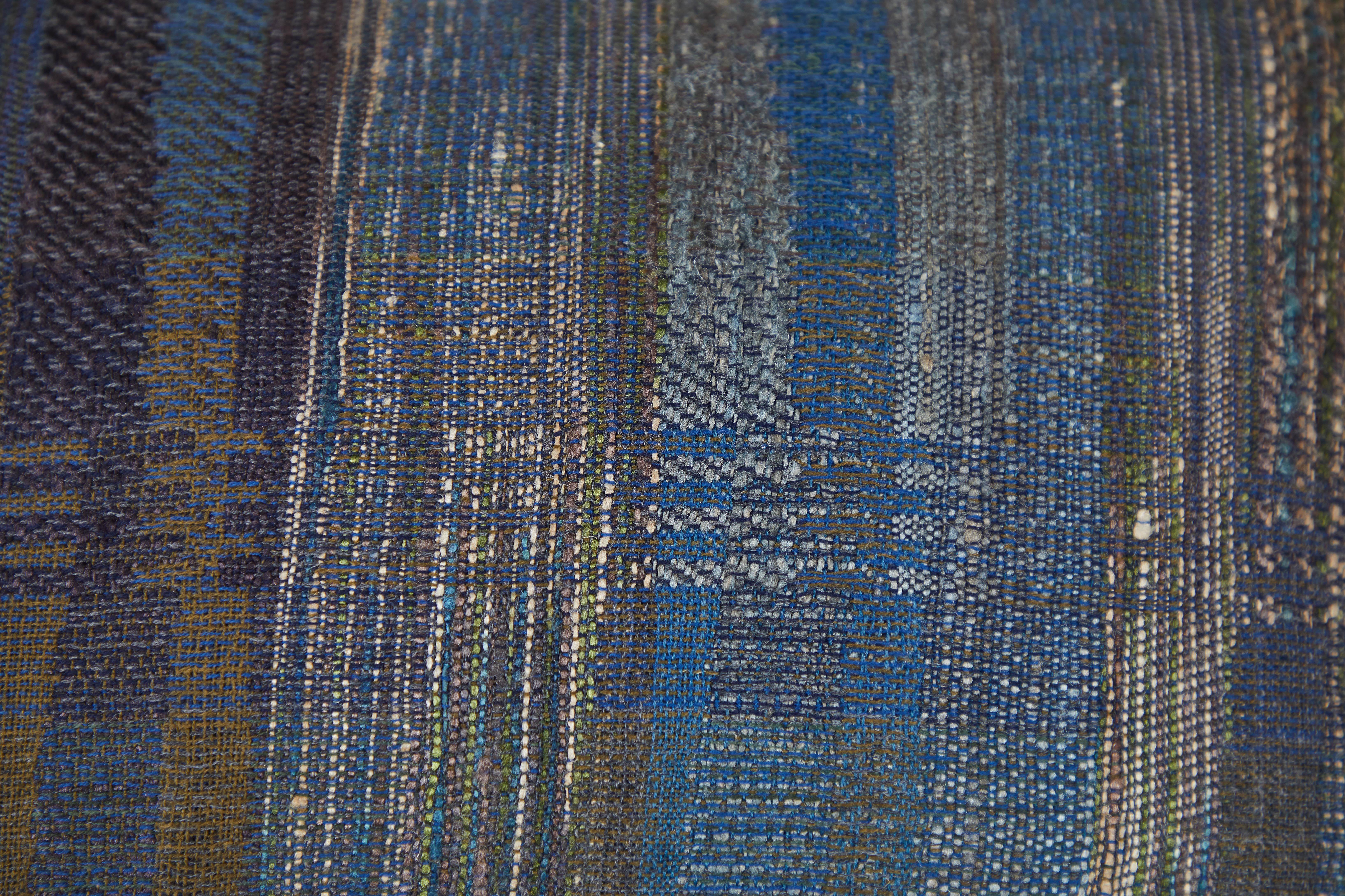 Indian Handwoven Pillow Midnight Stripes In New Condition For Sale In Los Angeles, CA