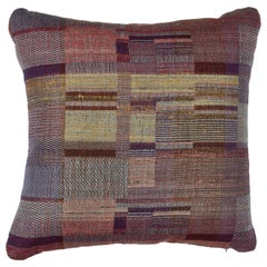 Indian Handwoven Pillow Sunrise Plaid