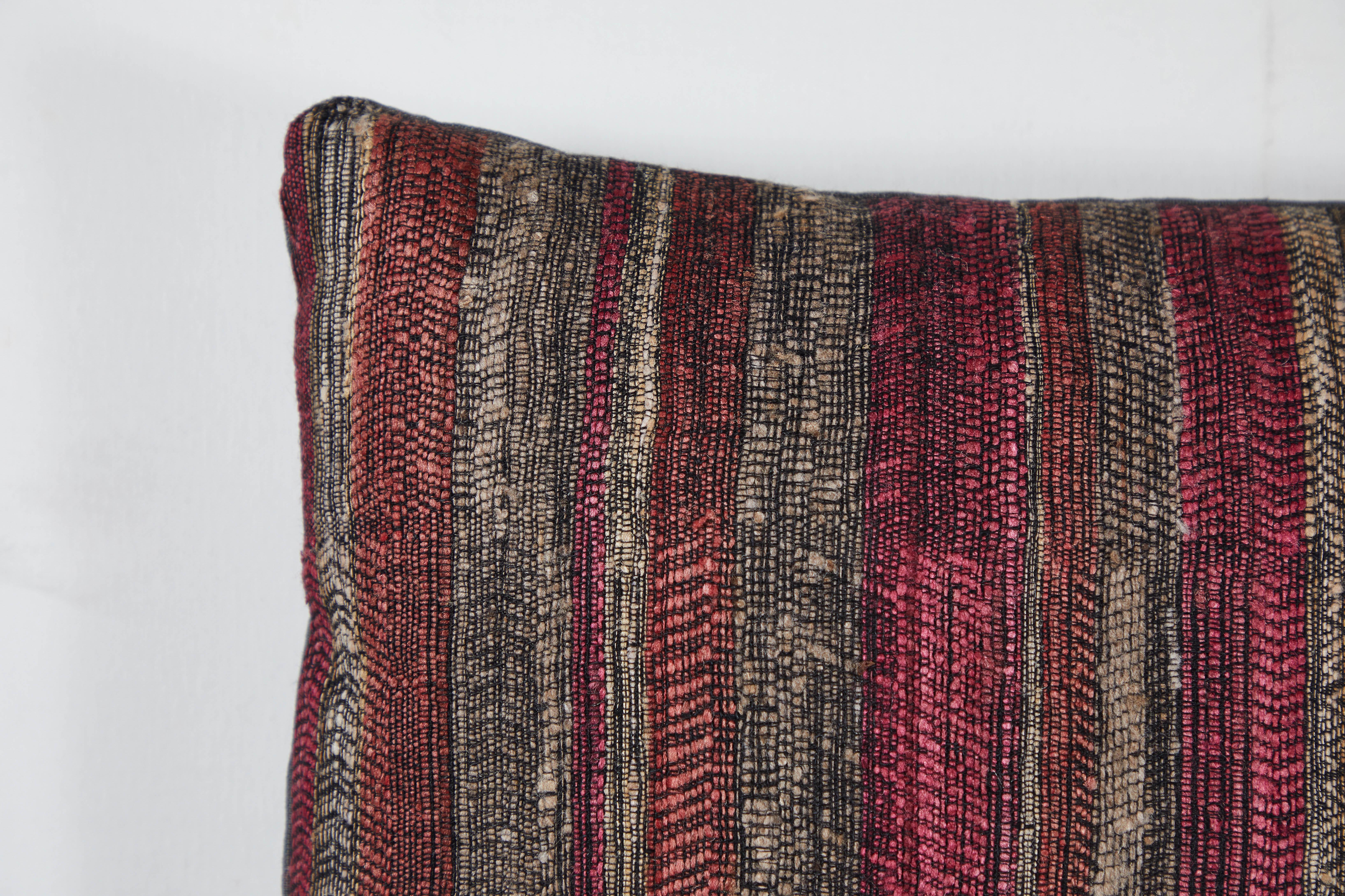 A contemporary line of cushions, pillows, throws, bedcovers, bedspreads and yardage handwoven in India on antique Jacquard looms. Hand spun wool, cotton, linen, and raw silk give the textiles an appealing uneven quality. Sizes vary slightly.
The