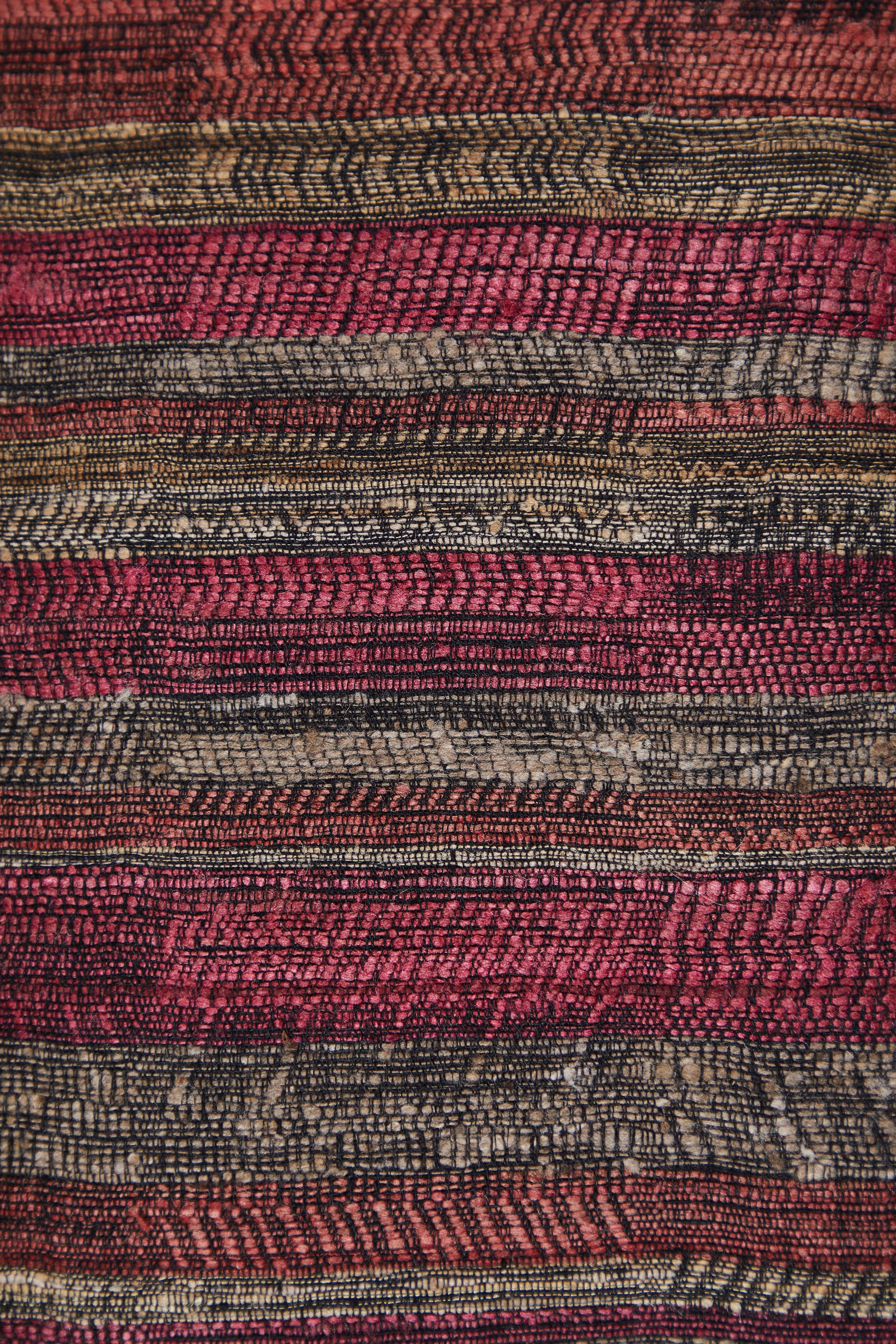 Indian Handwoven Pillow Sunset Stripes In New Condition For Sale In Los Angeles, CA