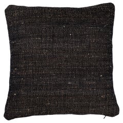 Indian Handwoven Pillow Tabby Black