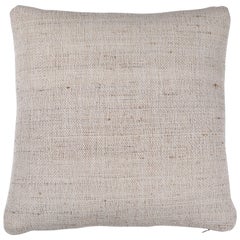 Indian Handwoven Pillow Tabby Ivory