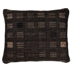 Indian Handwoven Pillow Window Weave Black