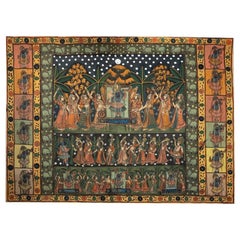 Antique 19th Century Indian Textile Mounted Wall Art