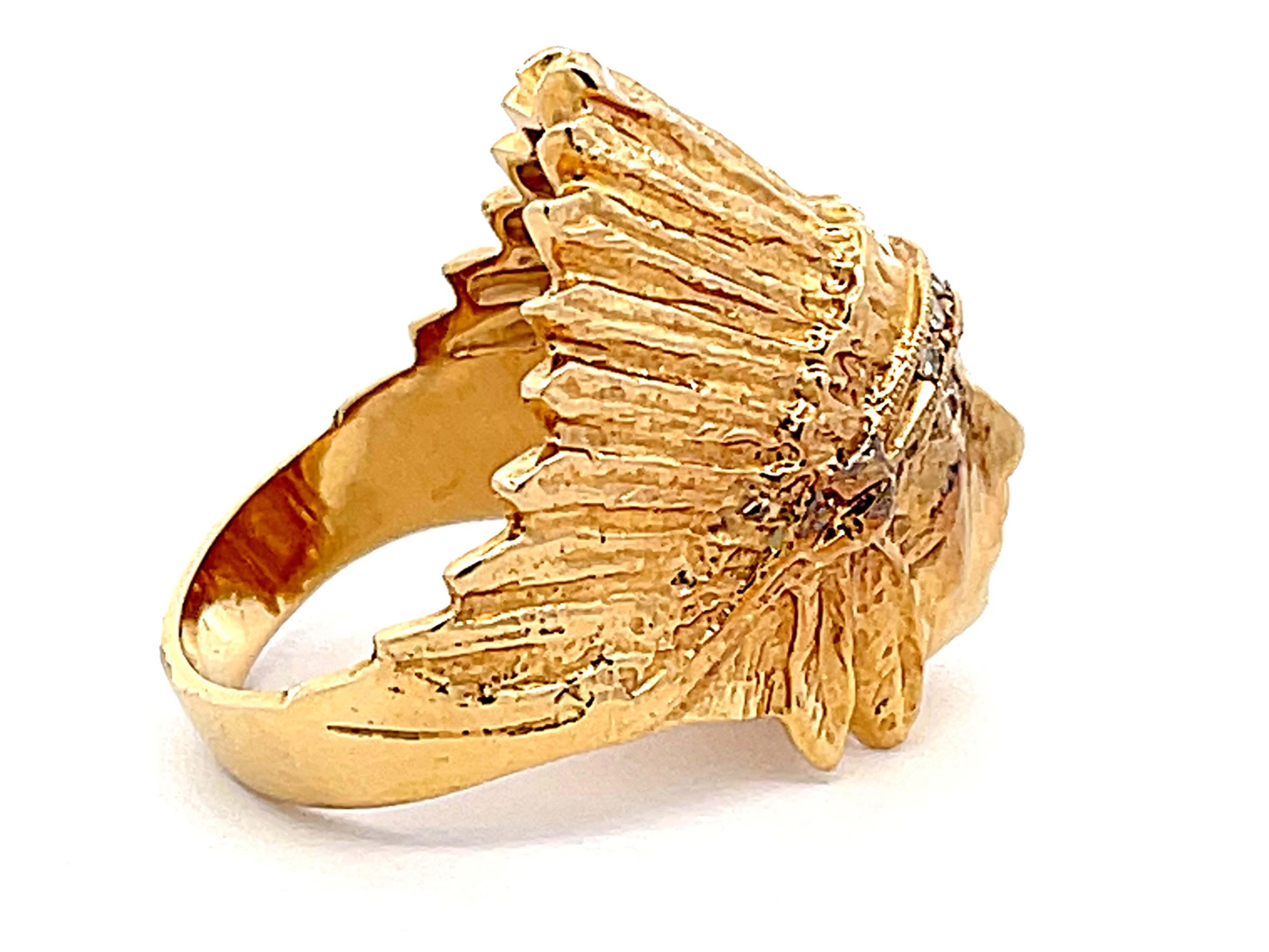 18k gold indian head ring