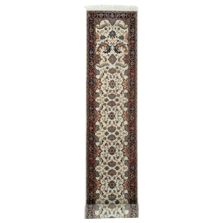 Indian Heriz Classic Hand-Knotted Wool Runner, 3' x 19'10"