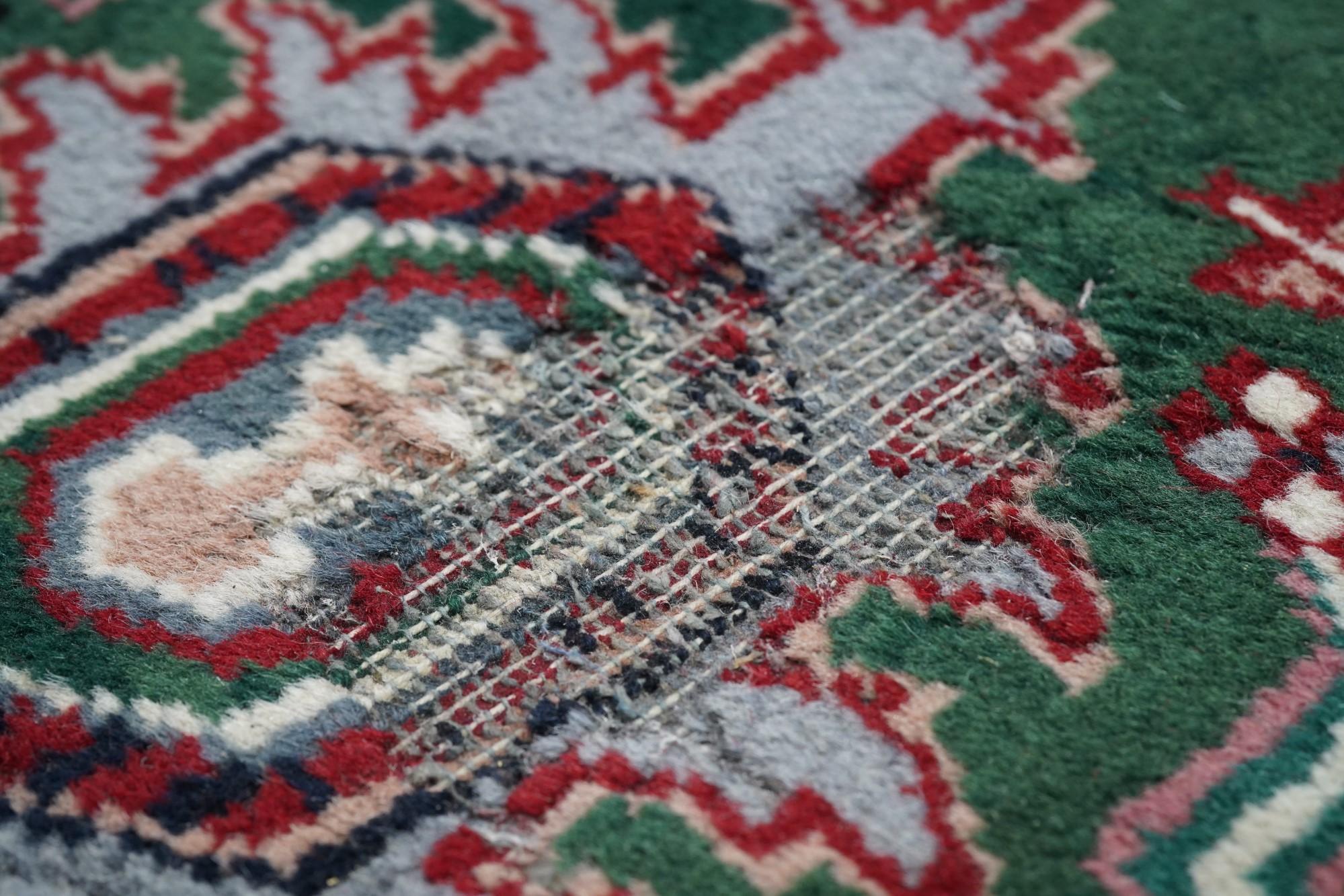 Indischer Heriz-Teppich im Vintage-Stil, 6'1'' x 9'1'' im Angebot 5