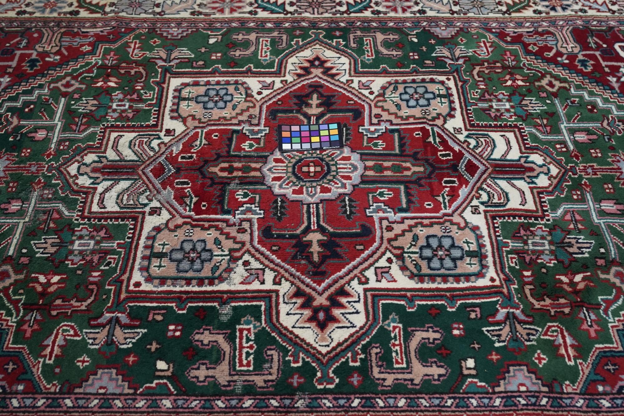 Indischer Heriz-Teppich im Vintage-Stil, 6'1'' x 9'1'' im Angebot 6