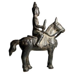 Indian Hindu Bronze Sculpture of Khandoba, 17th / 18th Century