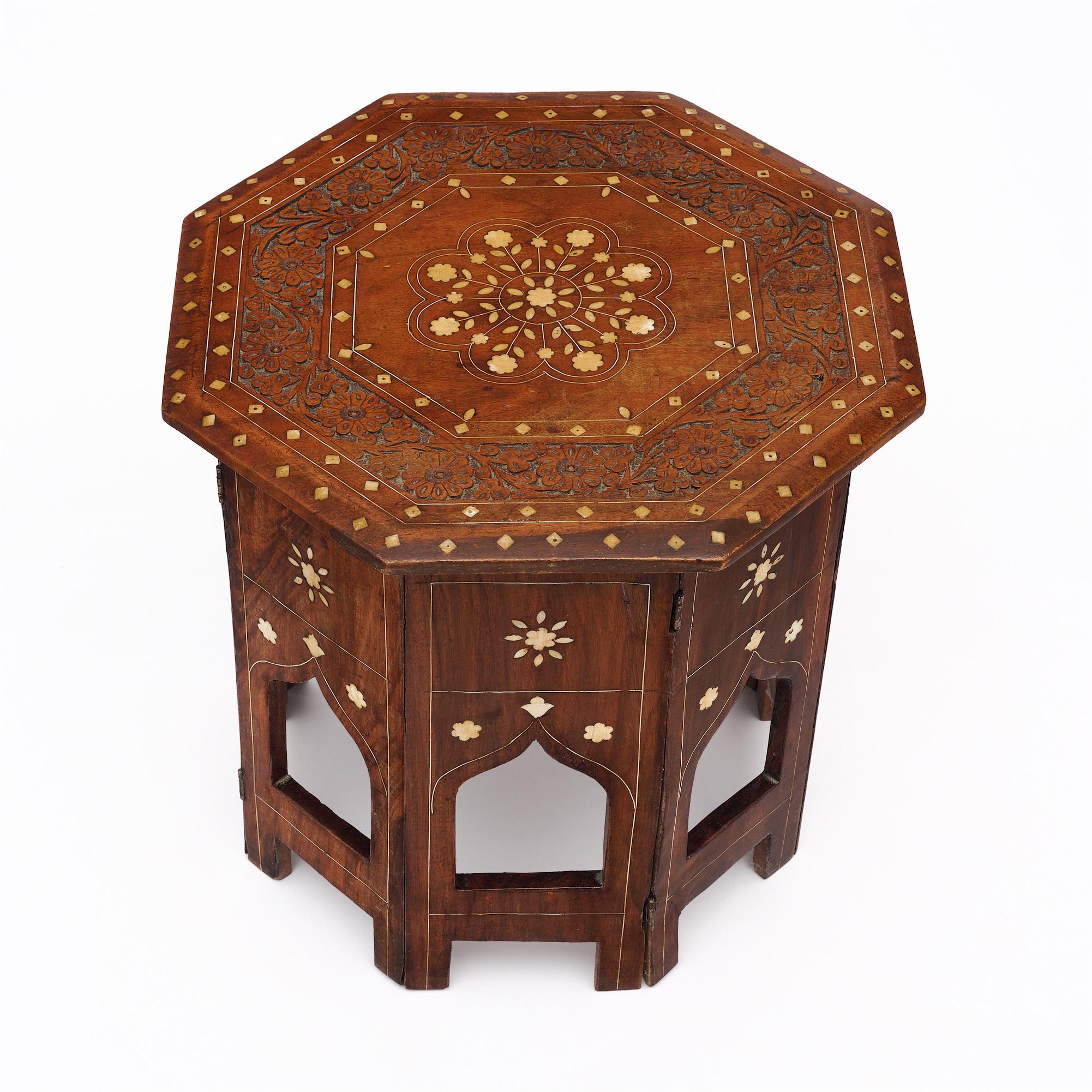 Mid-20th Century Indian Hoshiarpur Side table with Bone Inlay