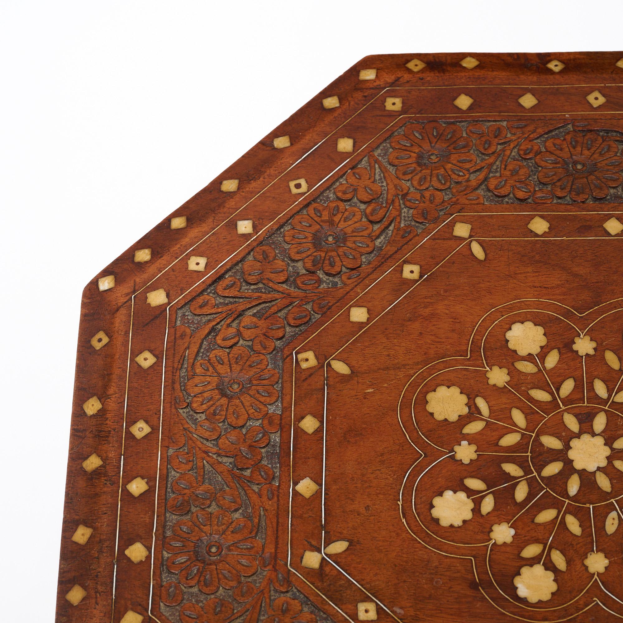 Indian Hoshiarpur Side table with Bone Inlay 1