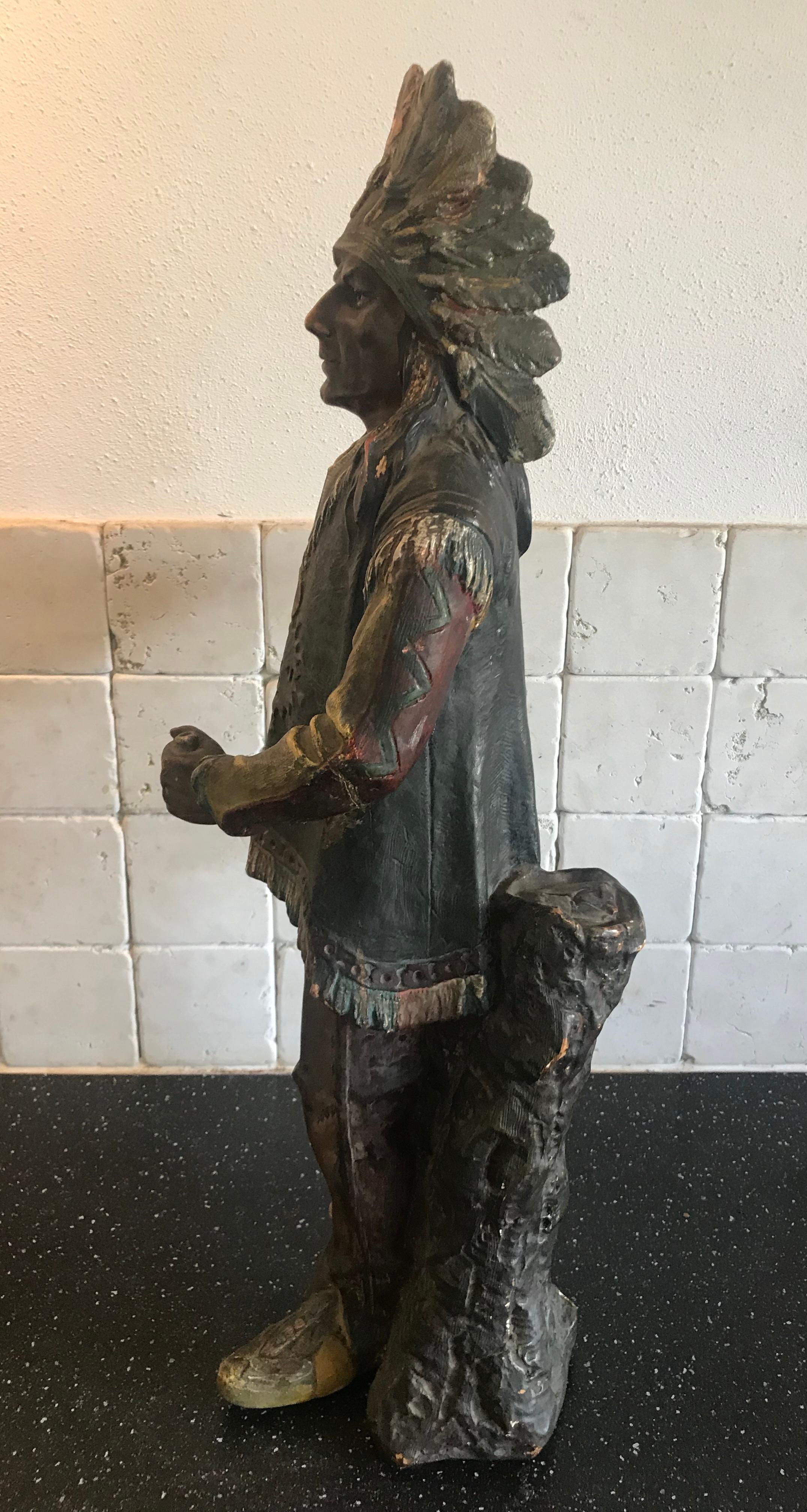 Mid-20th Century Indian in Terracotta, Americain, circa 1940 For Sale