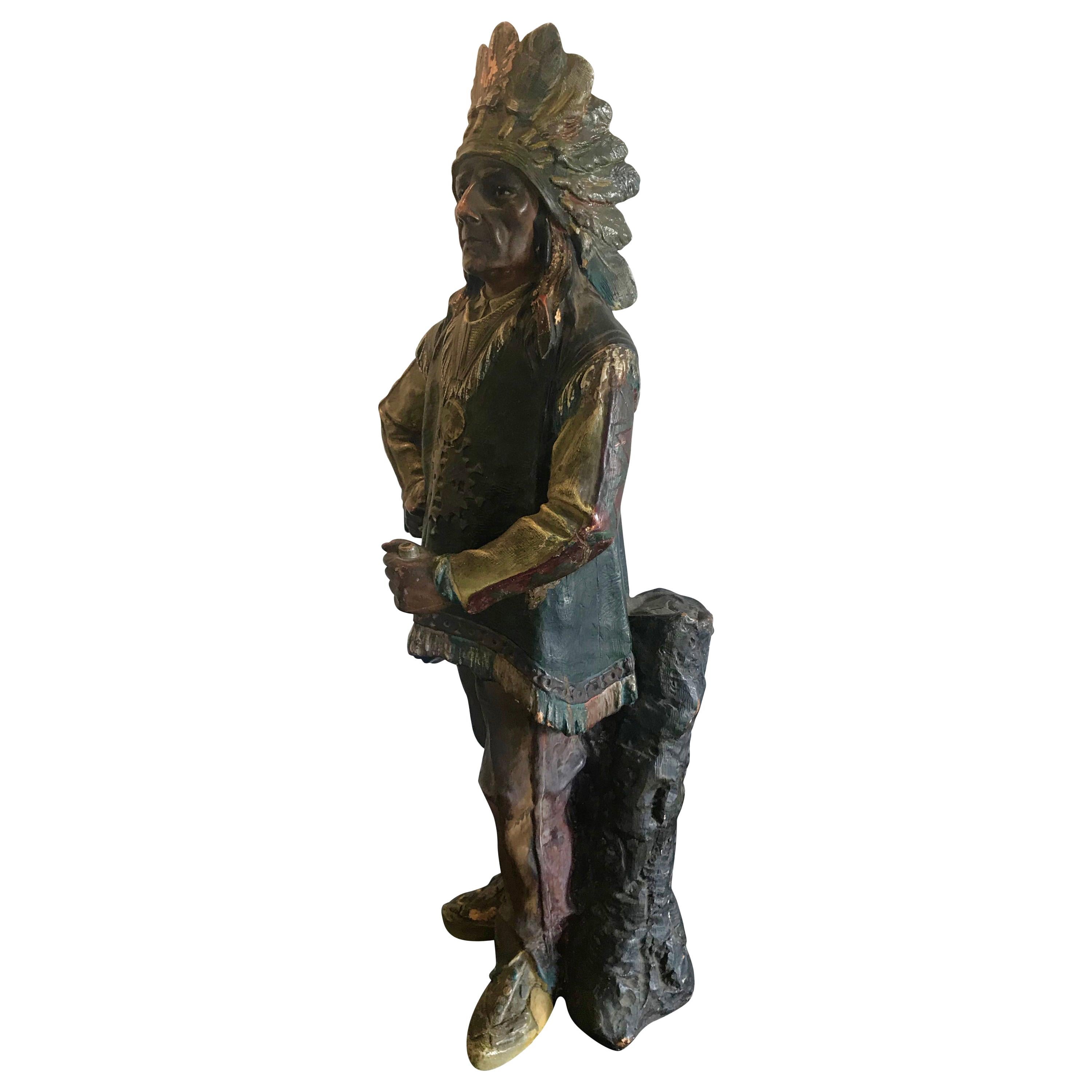 Indian in terracotta from the 1940s, hand painted.