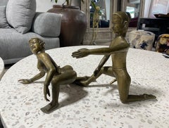 Indian India South East Asian Erotic Heavy Bronze Kama Sutra Figures Sculpture