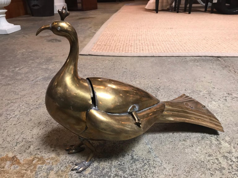 Indian Inkwell Peacock, circa 1950 For Sale at 1stDibs