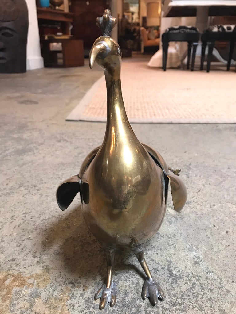 Indian Inkwell Peacock, circa 1950 For Sale at 1stDibs