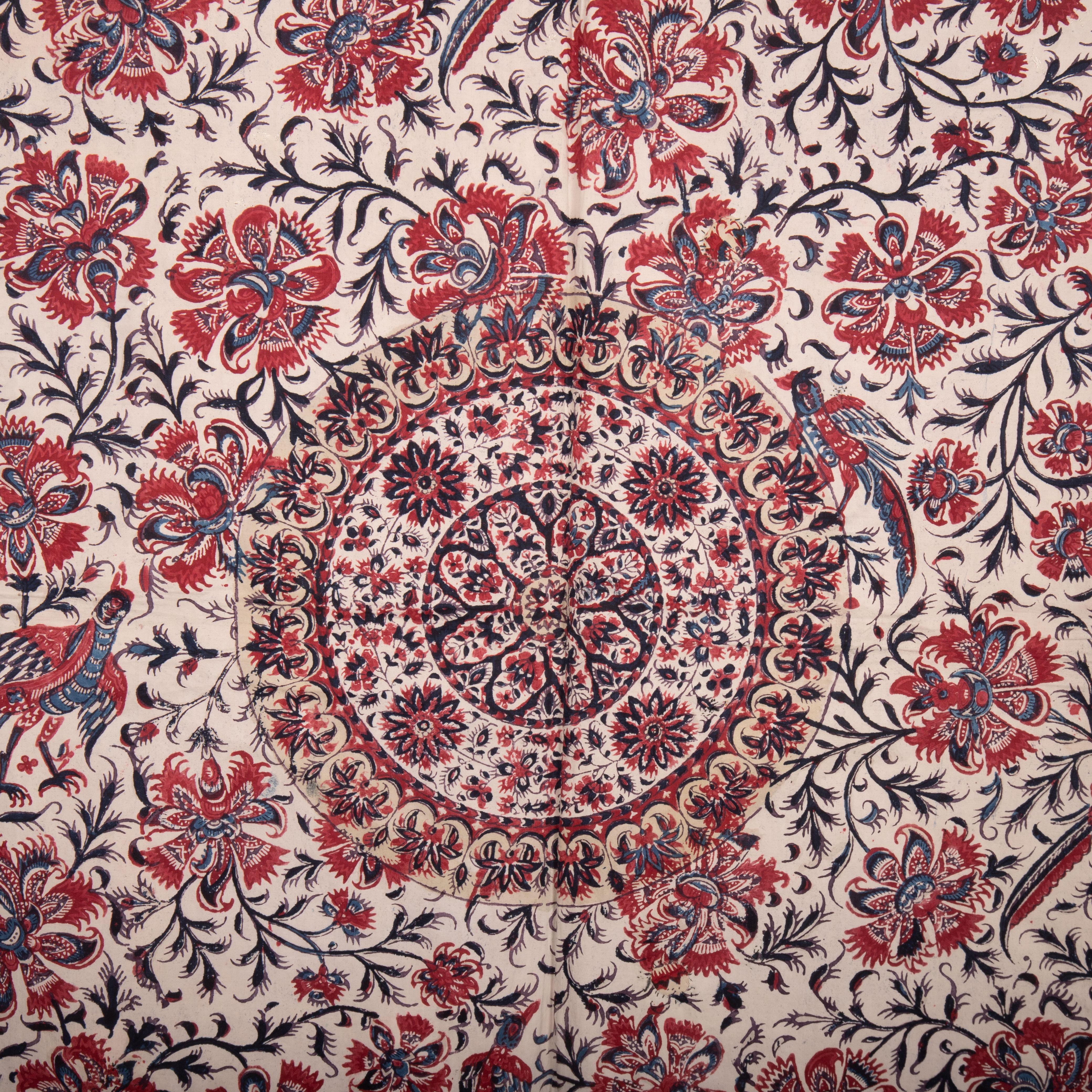 19th Century Indian Kalamkari Panel, India 19th C For Sale