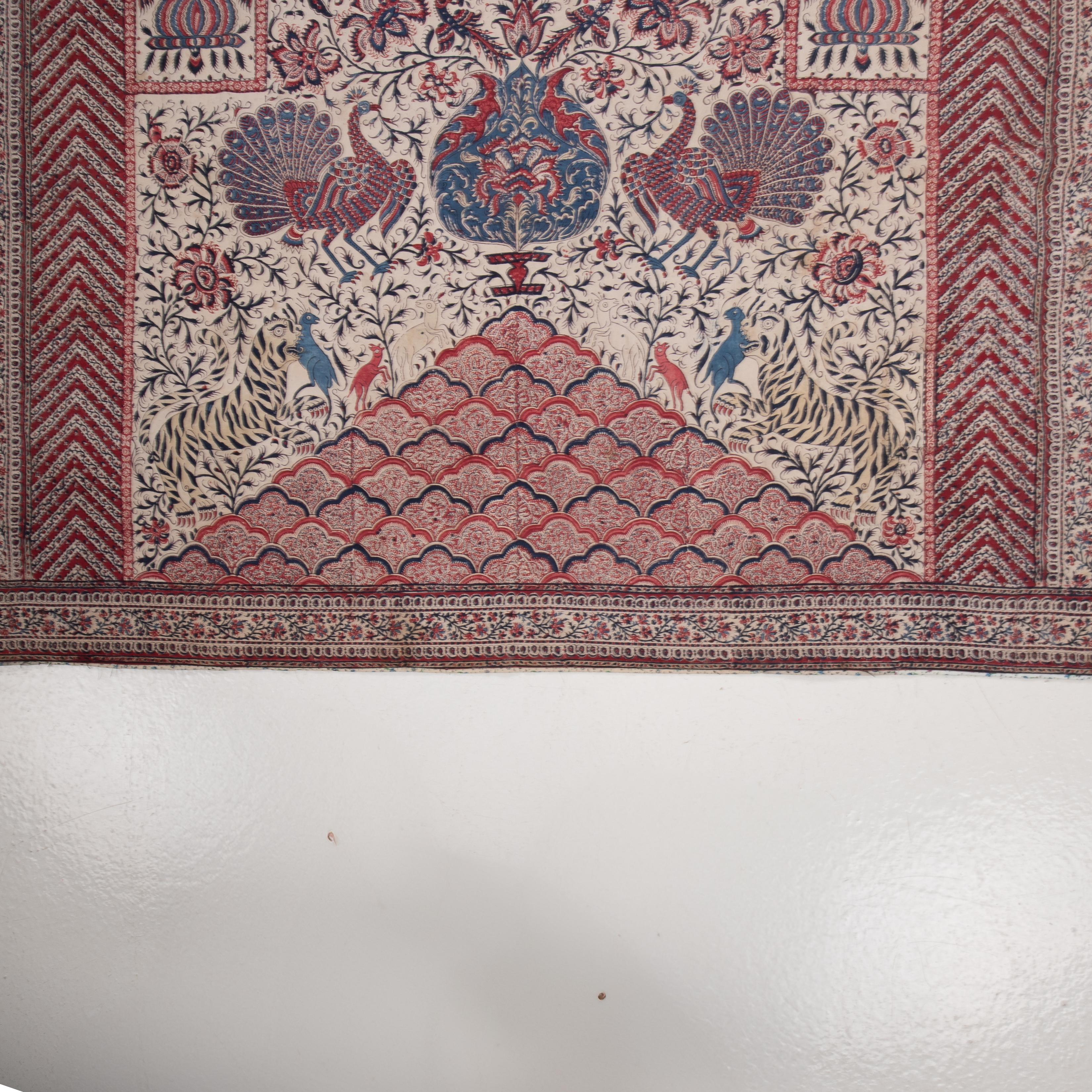 Indien Panneau indien en kalamkari, fin du XIXe siècle en vente