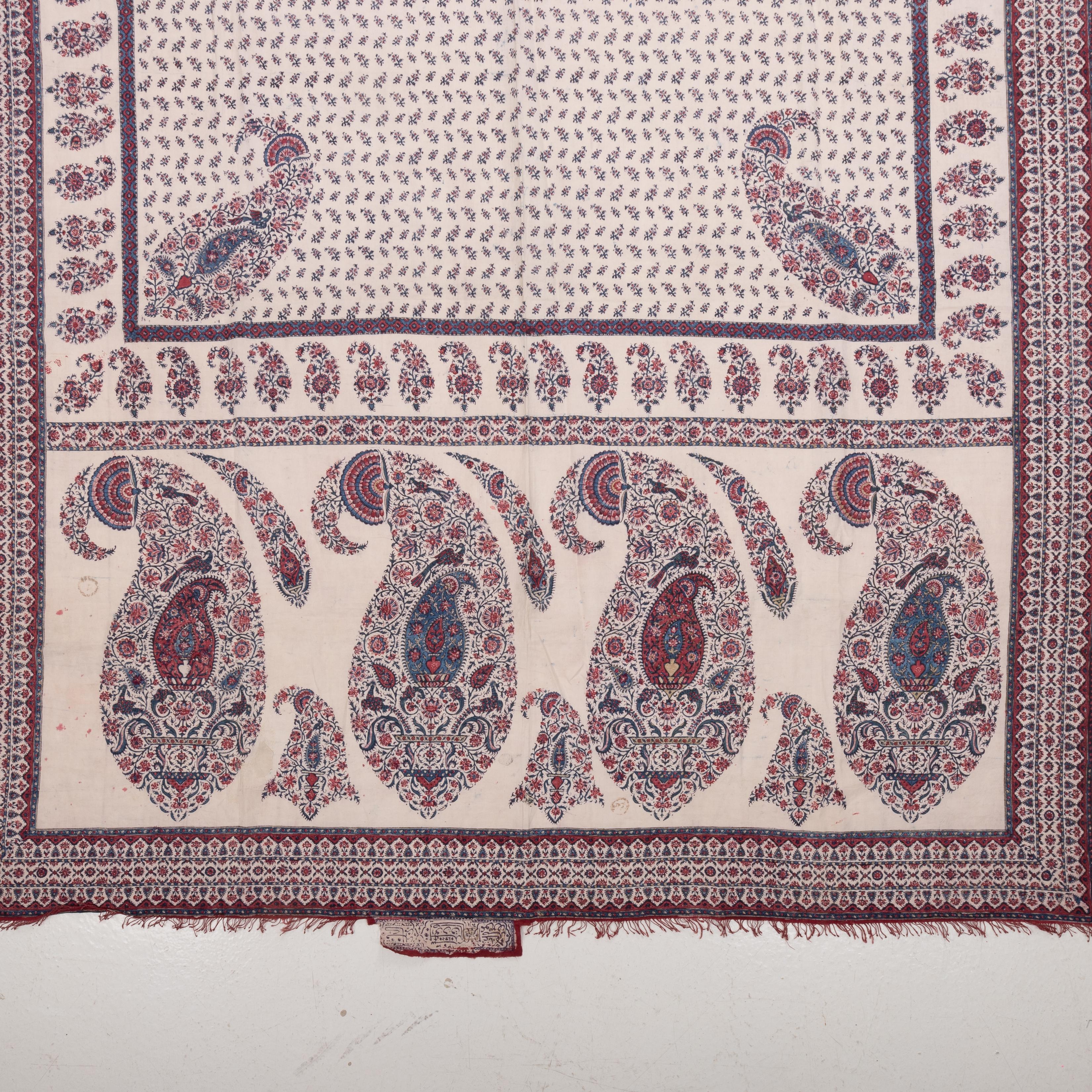 Indien Panneau indien en kalamkari, fin du XIXe siècle en vente