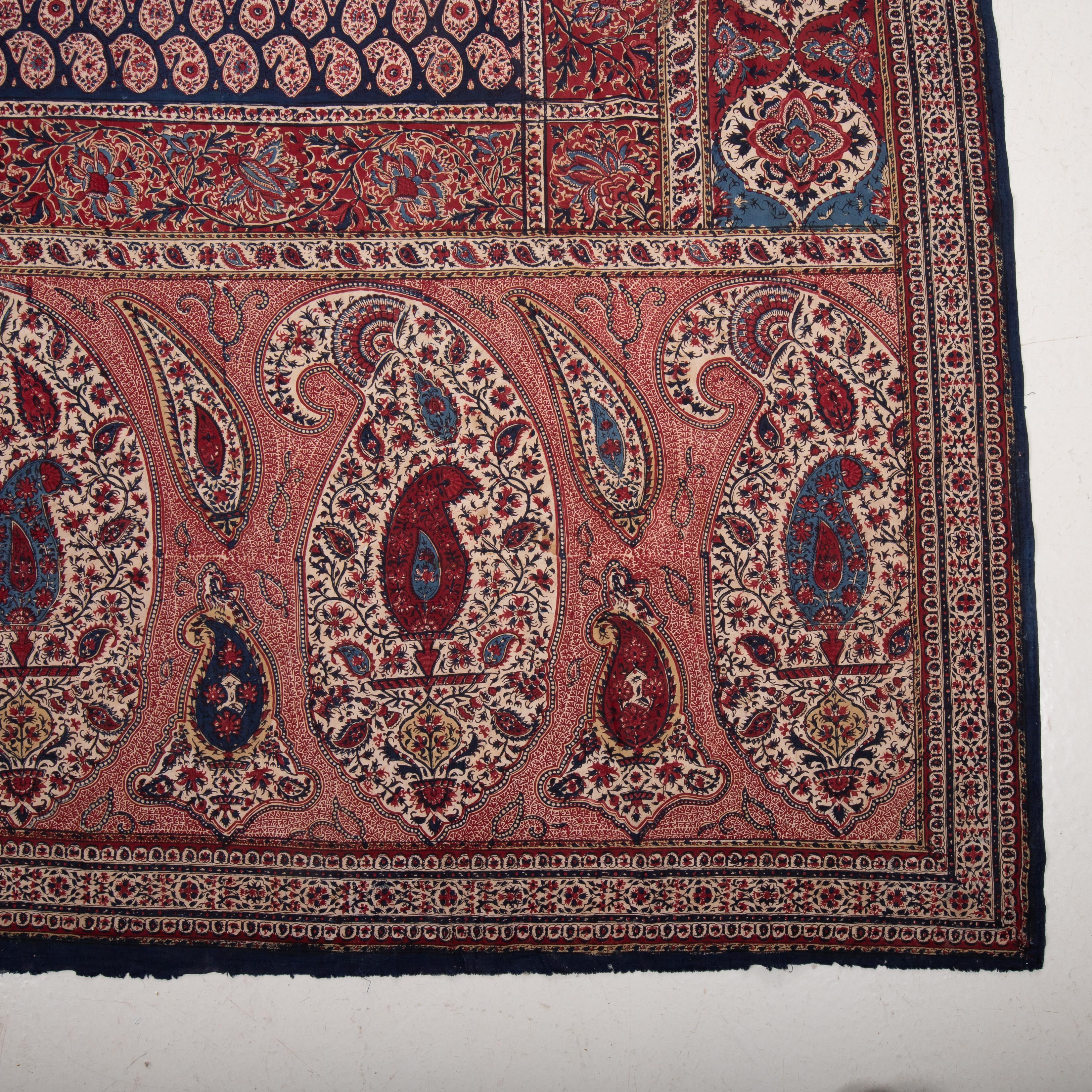 Panel de Kalamkari indio, finales del siglo XIX en venta 1