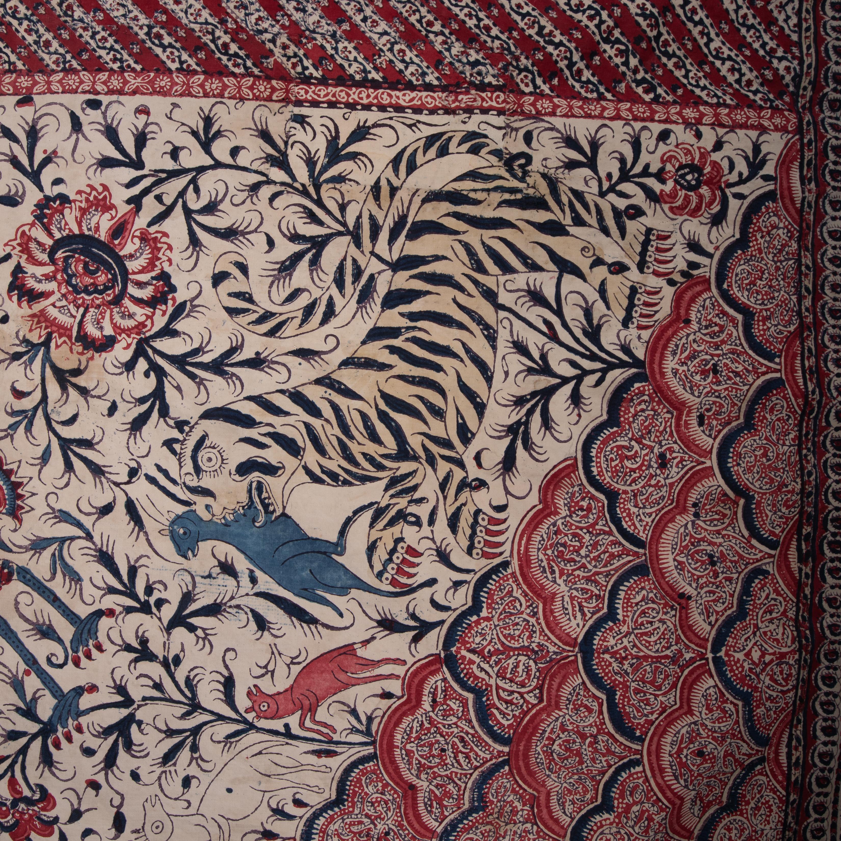 Panneau indien en kalamkari, fin du XIXe siècle en vente 1
