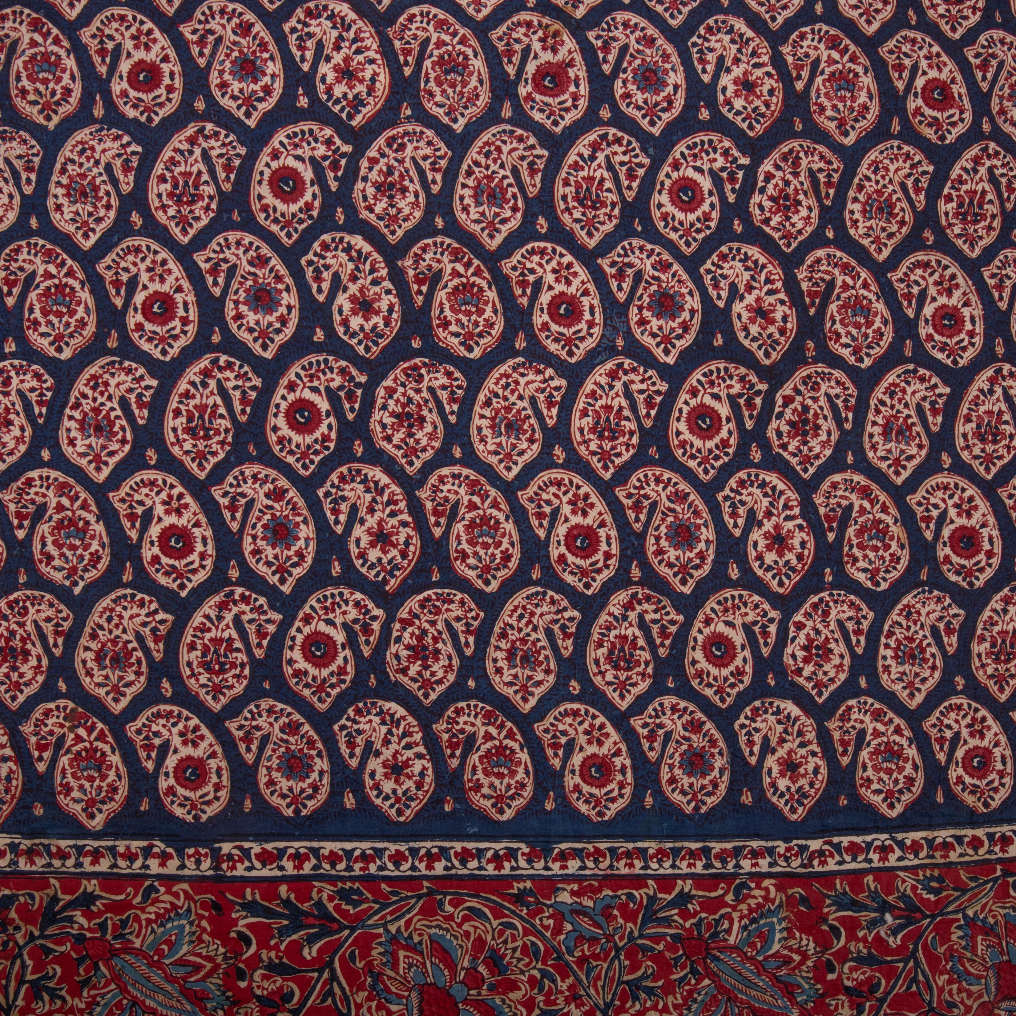 Panel de Kalamkari indio, finales del siglo XIX en venta 2