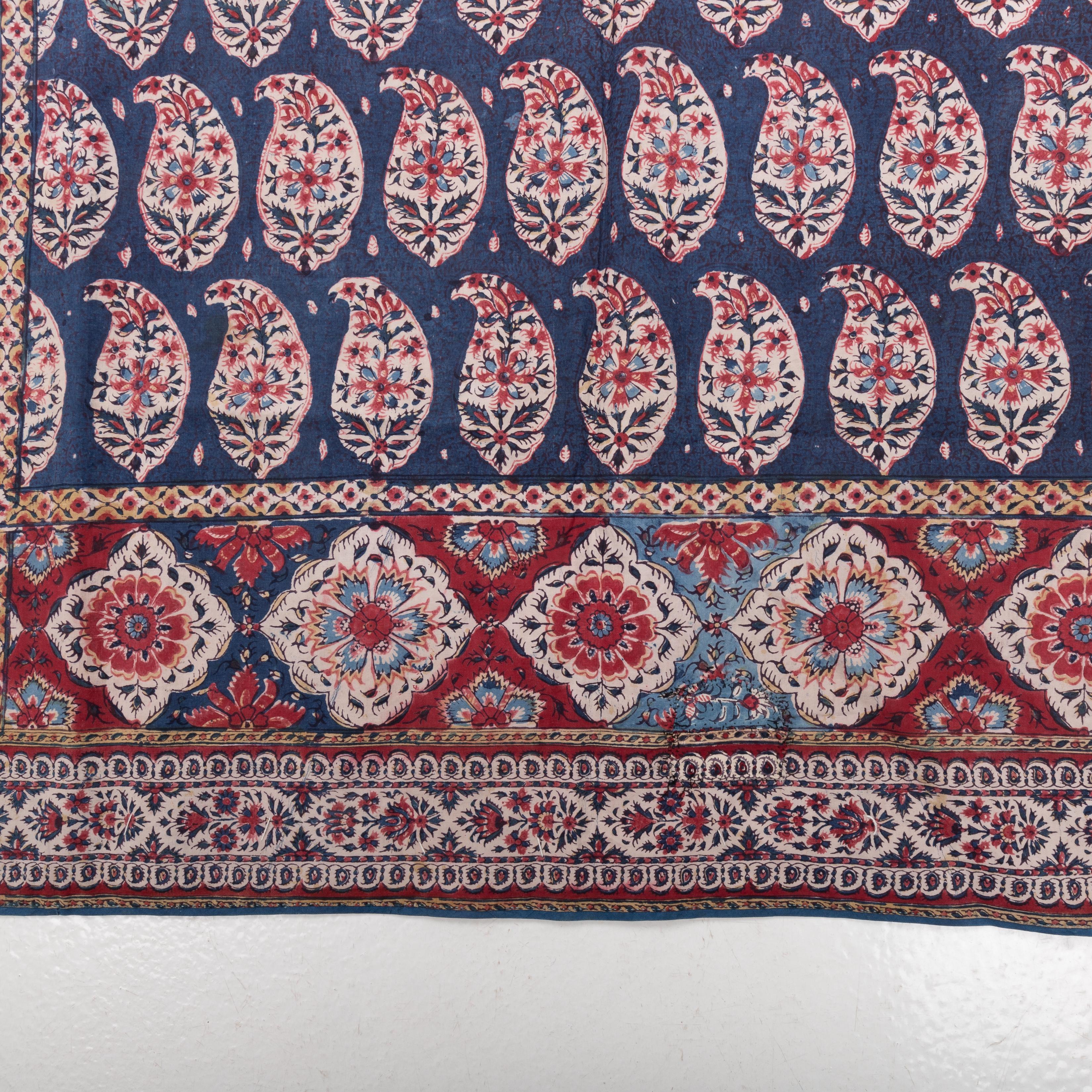 Panel de Kalamkari indio, finales del siglo XIX. Arte popular en venta